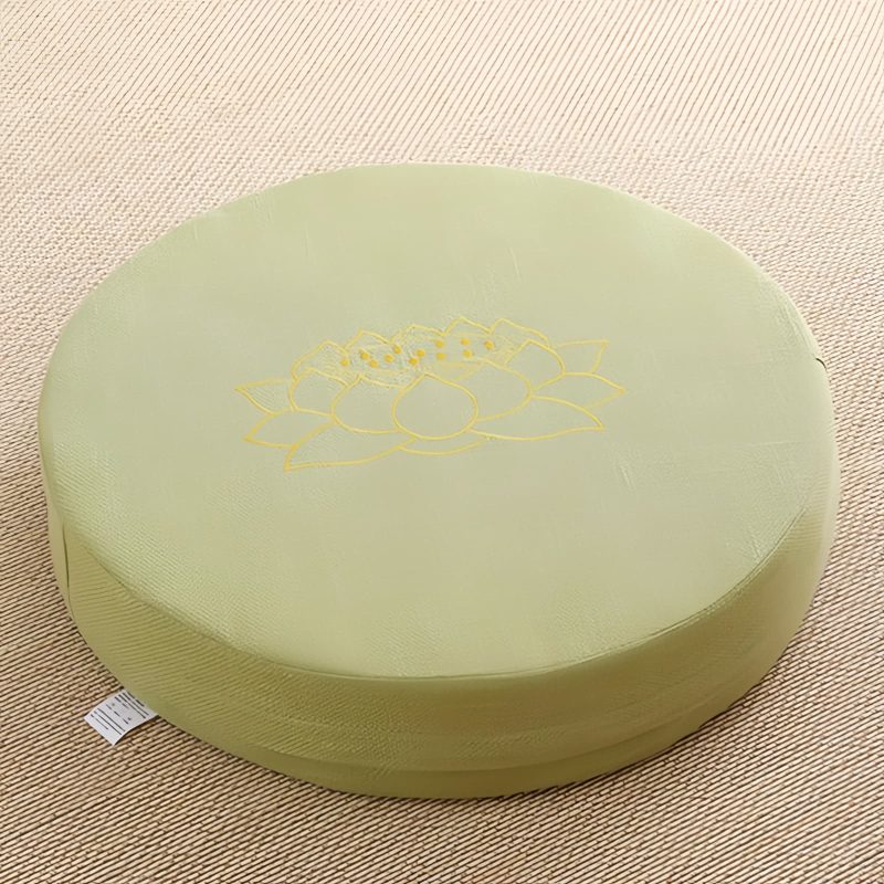 Cojín de meditación de algodón y lino con bordado de loto Lotus Embroidery Cotton Linen Meditation Cushion