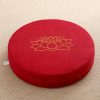 Cojín de meditación de algodón y lino con bordado de loto Lotus Embroidery Cotton Linen Meditation Cushion