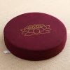 Cojín de meditación de algodón y lino con bordado de loto Lotus Embroidery Cotton Linen Meditation Cushion