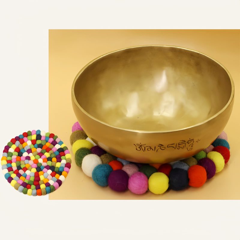 Cuenco Tibetano Cantante con Cojín de Lana Felpada Tibetan Singing Bowl with Felted Wool Cushion