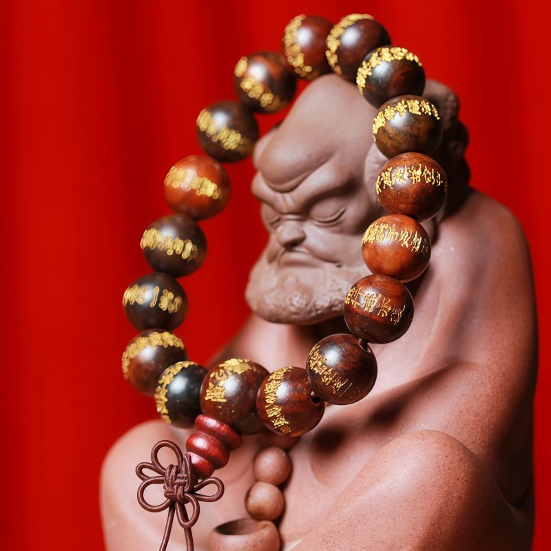 Pulsera de Protección con Sutra del Corazón en Palo de Rosa Tibetano Tibetan Rosewood Heart Sutra Protection Bracelet