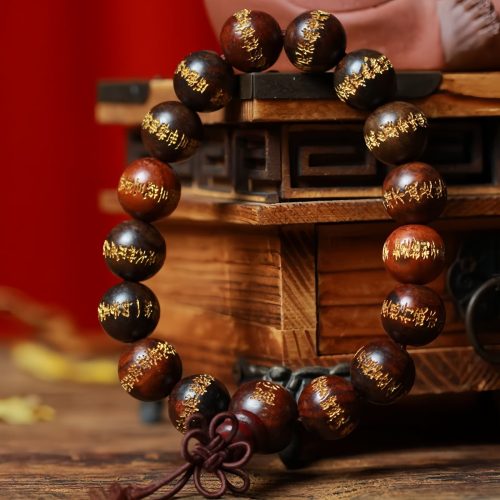 Pulsera de Protección con Sutra del Corazón en Palo de Rosa Tibetano Pulsera de Protección con Sutra del Corazón en Palo de Rosa Tibetano