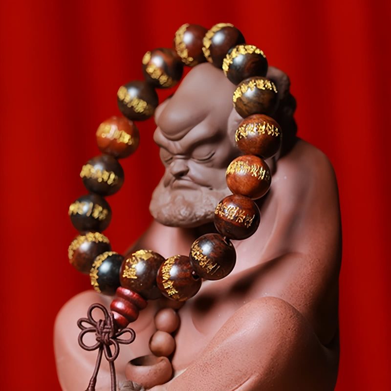 Pulsera de Protección con Sutra del Corazón en Palo de Rosa Tibetano Tibetan Rosewood Heart Sutra Protection Bracelet