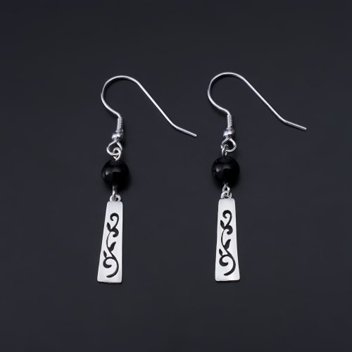Aretes de Ónix Negro en Plata 925 Aretes de Ónix Negro en Plata 925