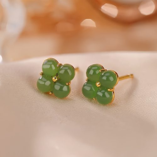 Brincos de Trevo de Quatro Folhas em Prata 925 com Dourado Brincos de Trevo de Quatro Folhas em Prata 925 com Dourado