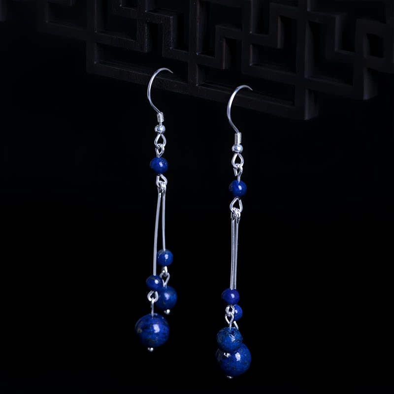 Aretes de Serenísima Lazulita en Plata 925 925 Silver Lazurite Serenity Earrings