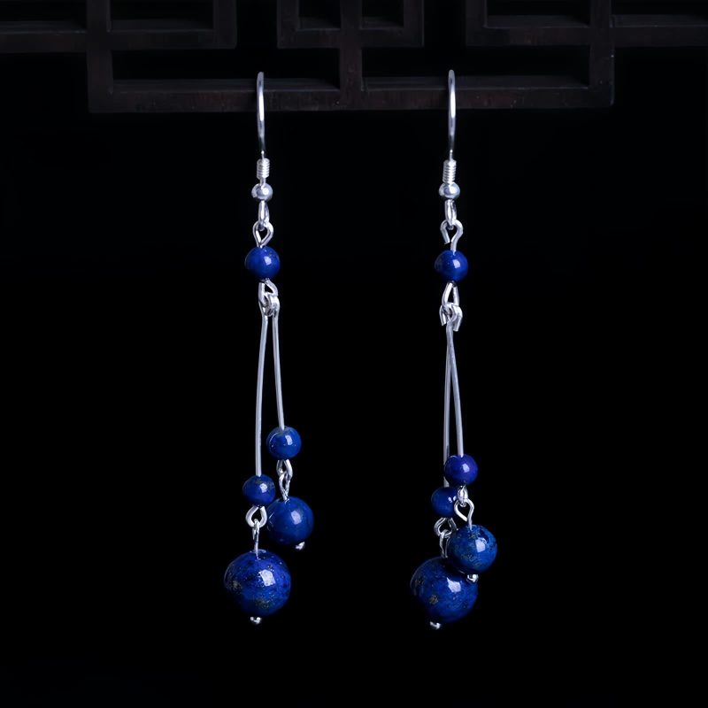 Aretes de Serenísima Lazulita en Plata 925 925 Silver Lazurite Serenity Earrings