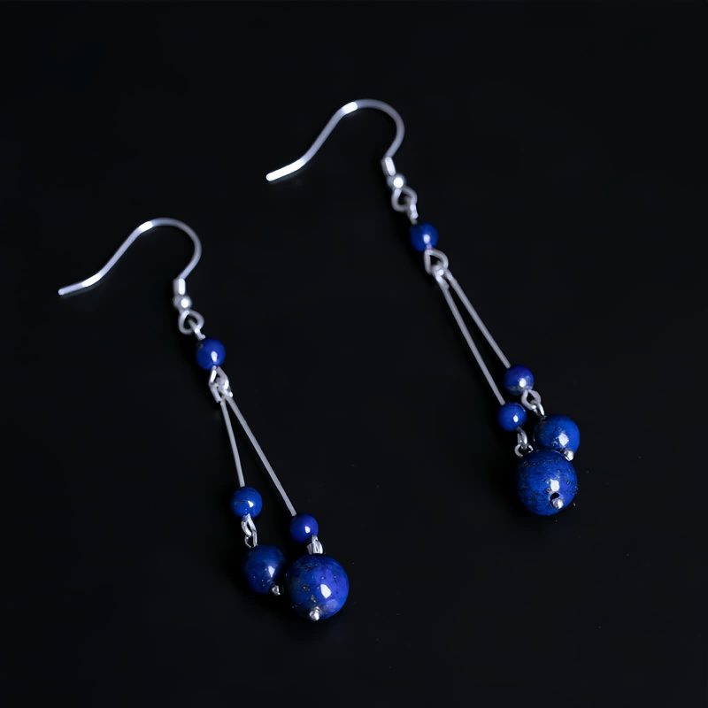 Aretes de Serenísima Lazulita en Plata 925 925 Silver Lazurite Serenity Earrings