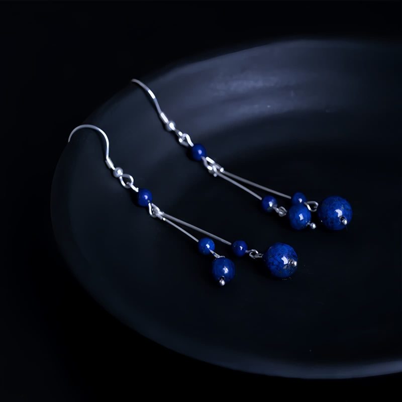 Aretes de Serenísima Lazulita en Plata 925 925 Silver Lazurite Serenity Earrings