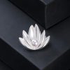 Broche de Flor de Loto con Perla en Plata 925 925 Silver Lotus Flower Pearl Brooch