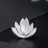 Broche de Flor de Loto con Perla en Plata 925 925 Silver Lotus Flower Pearl Brooch
