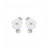Aretes de Flor de Ciruelo de Plata 925 925 Silver Plum Blossom Blessing Earrings