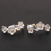 Aretes de Flor de Ciruelo de Plata 925 925 Silver Plum Blossom Blessing Earrings