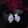 Aretes de Flor de Ciruelo de Plata 925 925 Silver Plum Blossom Blessing Earrings