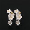 Aretes de Flor de Ciruelo de Plata 925 925 Silver Plum Blossom Blessing Earrings