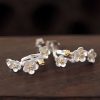 Aretes de Flor de Ciruelo de Plata 925 925 Silver Plum Blossom Blessing Earrings