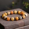 Pulsera de Prosperidad con Jade de Seda Dorada y Loto Golden Silk Jade Lotus Prosperity Bracelet