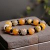 Pulsera de Prosperidad con Jade de Seda Dorada y Loto Golden Silk Jade Lotus Prosperity Bracelet