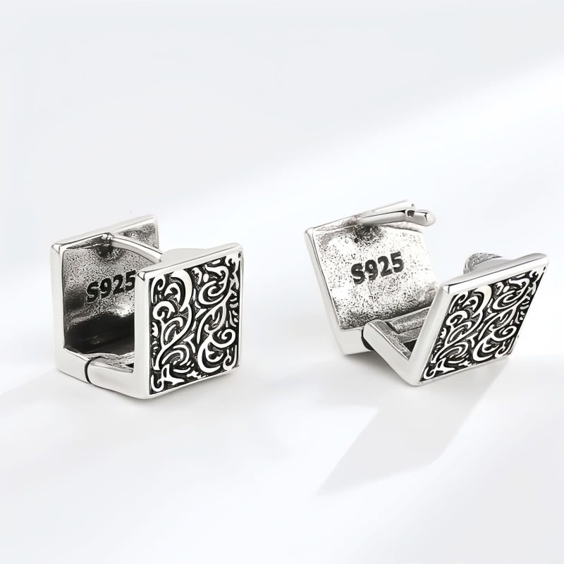 Aretes de botón de cobre tibetano con diseño de hierba Grass Pattern Tibetan Copper Stud Earrings