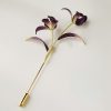 Broche de Orquídea de Seda de Morera Hecha a Mano Handmade Mulberry Silk Orchid Brooch