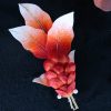 Broche de Carpa Koi de Seda de Morera Hechas a Mano Handmade Mulberry Silk Koi Fish Brooch