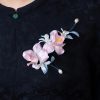 Broche de Iris Rosa de Seda de Morera Hecha a Mano Handmade Mulberry Silk Pink Iris Brooch
