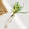 Broche y Horquilla de Flores de Seda de Morera Hechas a Mano Handmade Mulberry Silk Flower Brooch & Hairpin