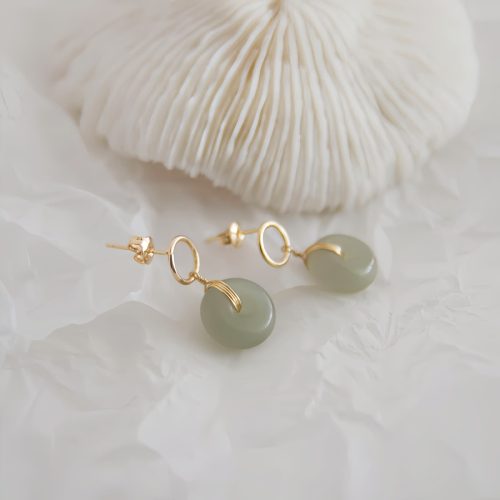 Brincos de Jade com Pingente Sorte Brincos de Jade com Pingente Sorte