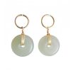 Brincos de Jade com Pingente Sorte Jade Luck Drop Earrings