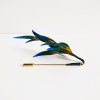 Broche de Flor de Seda de Morera con Hojas Verdes y Amarillas Mulberry Silk Velvet Flower Brooch with Green and Yellow Leaves