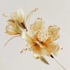 Broche de Camelia Blanca hecha a mano con seda de morera Mulberry Silk Handmade White Camellia Brooch
