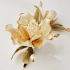 Broche de Camelia Blanca hecha a mano con seda de morera Mulberry Silk Handmade White Camellia Brooch