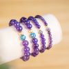 Pulseira Curativa Natural de Lótus e Ametista Natural Amethyst Lotus Blossom Healing Bracelet