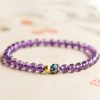 Pulseira Curativa Natural de Lótus e Ametista Natural Amethyst Lotus Blossom Healing Bracelet