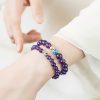 Pulseira Curativa Natural de Lótus e Ametista Natural Amethyst Lotus Blossom Healing Bracelet