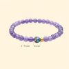 Pulseira Curativa Natural de Lótus e Ametista Natural Amethyst Lotus Blossom Healing Bracelet