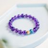 Pulseira Curativa Natural de Lótus e Ametista Natural Amethyst Lotus Blossom Healing Bracelet