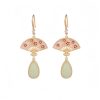 Aretes de Aventurina Verde Natural para la Buena Suerte Natural Green Aventurine Luck Drop Earrings