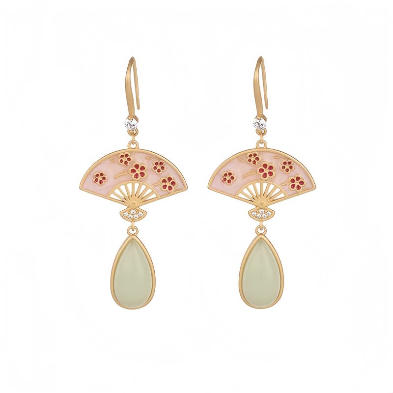 Aretes de Aventurina Verde Natural para la Buena Suerte Natural Green Aventurine Luck Drop Earrings