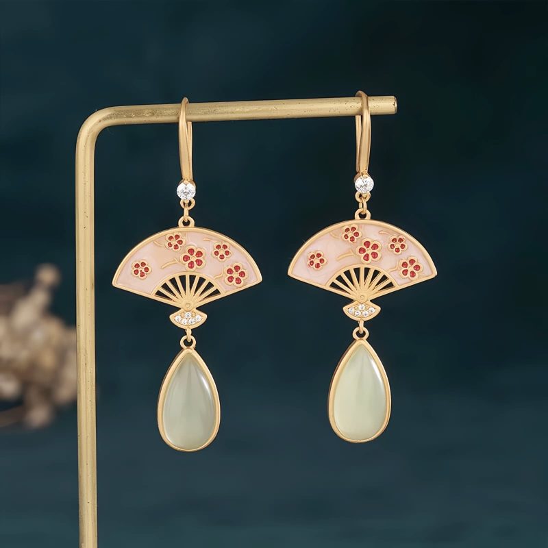 Aretes de Aventurina Verde Natural para la Buena Suerte Natural Green Aventurine Luck Drop Earrings