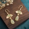 Aretes de Aventurina Verde Natural para la Buena Suerte Natural Green Aventurine Luck Drop Earrings