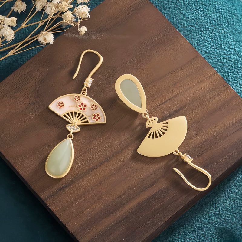 Aretes de Aventurina Verde Natural para la Buena Suerte Natural Green Aventurine Luck Drop Earrings