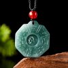 Collar con colgante de jade natural Yin Yang Feng Shui Natural Jade Yin Yang Feng Shui Pendant Necklace