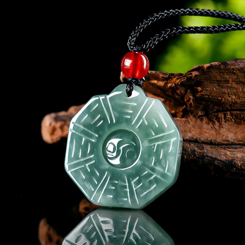 Collar con colgante de jade natural Yin Yang Feng Shui Natural Jade Yin Yang Feng Shui Pendant Necklace