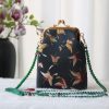 حقيبة سلسلة لؤلؤ مطرزة على الطراز الصيني العتيق Retro Chinese Embroidery Pearl Chain Bag