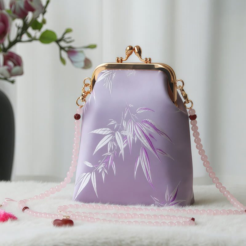 حقيبة سلسلة لؤلؤ مطرزة على الطراز الصيني العتيق Retro Chinese Embroidery Pearl Chain Bag