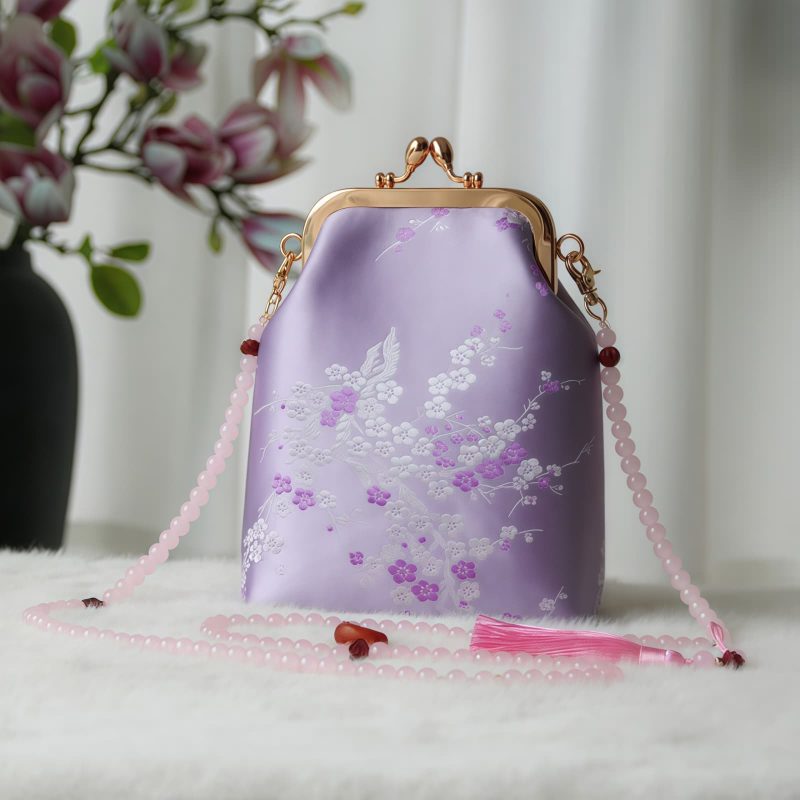 حقيبة سلسلة لؤلؤ مطرزة على الطراز الصيني العتيق Retro Chinese Embroidery Pearl Chain Bag