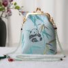 حقيبة سلسلة لؤلؤ مطرزة على الطراز الصيني العتيق Retro Chinese Embroidery Pearl Chain Bag
