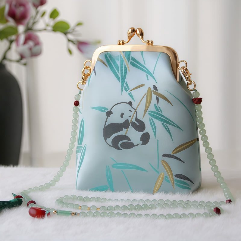 حقيبة سلسلة لؤلؤ مطرزة على الطراز الصيني العتيق Retro Chinese Embroidery Pearl Chain Bag