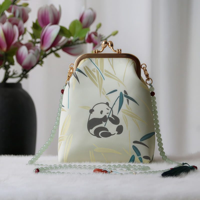 حقيبة سلسلة لؤلؤ مطرزة على الطراز الصيني العتيق Retro Chinese Embroidery Pearl Chain Bag